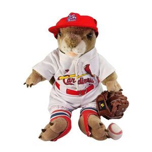 STL Cardinals Uniform Build a Bear St Louis Zoo Exclusive Prairie Dog Cap‎ Bat
